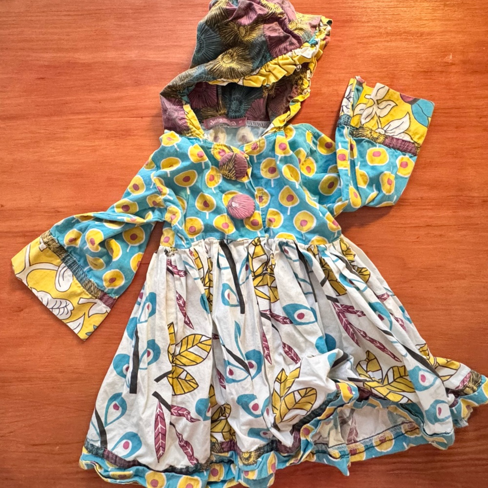 Colorful Floral Dress with Hood